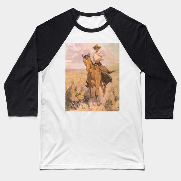 Woman on Horse by William Dunton Baseball T-Shirt by MasterpieceCafe